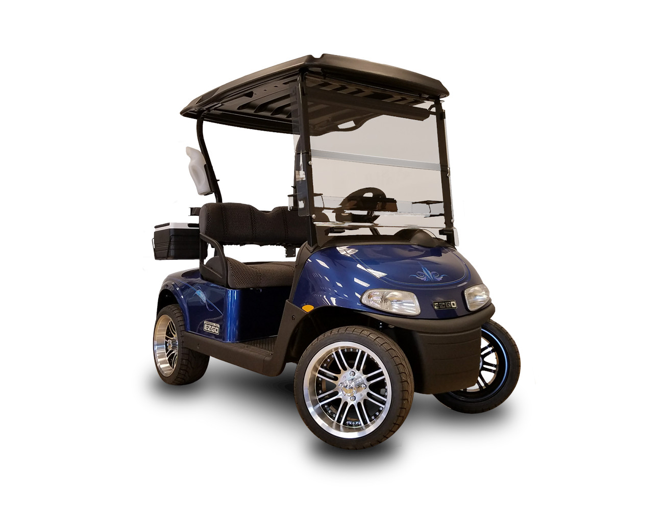 blue golf cart